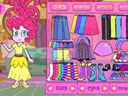 Styling the cute pony Pinkie Pie with bright pink hair in a fun, new dress up outfit in the free online game
