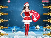 Screenshot of the character selection screen in the Santa Claus Dress Up online Christmas game