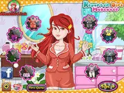 Reporter Girl Makeover online free game screenshot showing fashion and styling choices for a journalist