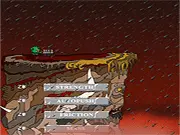 Quarrel Hill game screen: a small adventurer standing on a hill arguing with a large, angry Ogre.
