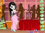 Fashion Dinner Date Dress Up game screenshot, girl dressed up elegantly for a date, free online fashion game
