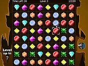 Match the Jewels free online match-3 puzzle game screenshot, swapping colorful gems
