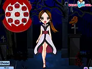 A girl wearing a stylish bikini and cover-up on a beach, playing Summer Girl Beach Dress Up online