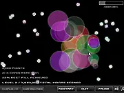 Colorfill free online chain reaction puzzle game gameplay with colorful expanding circles and percentage goal