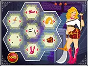 Empress Dress Up free online game image showing a beautifully dressed female ruler holding a ceremonial sword and wearing a crown