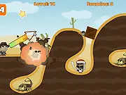 The main character throwing a lit bomb near a stack of wooden crates and an enemy in the Explosive Adventure physics puzzle game.
