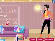 Beautiful Spring Day Dress Up game image showing a lady wearing a floral outfit and accessories, ready for a spring walk.
