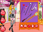 Free online Disney Princess game Rapunzel & Ariel Halloween Contest showing the characters in spooky costumes and makeup.