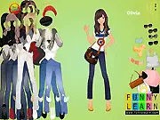 Play Olivia Girl Dress Up free online, styling the young girl with fashionable clothes, shoes, and makeup for her date night