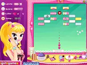 Fun Shooting Ball arcade game screen, ball and paddle breaking diamond blocks