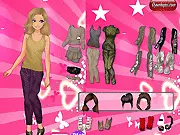 Summer Pink Dressup online free game showing a girl in a bright pink summer dress