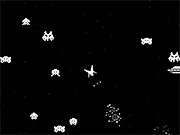 Retro Invasion free online game, space shooter screenshot, spaceship fighting alien wave, arcade action