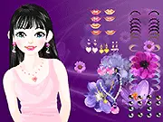 Jolee Make Up game screenshot showing a girl's face with dramatic eye makeup and full lips, ready for a beauty makeover