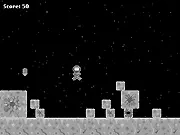 Space Evader free pixel game screenshot, a spaceship evading pixelated obstacles in space, simple arcade game