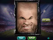 Funny Zidane Face Maker free online game showing a digitally distorted, hilarious caricature of the football player Zinedine Zidane