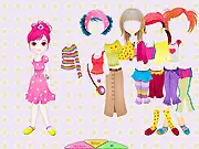 Megi Dressup free online game, choosing different fashion dress styles for a doll girl, dress up game screenshot