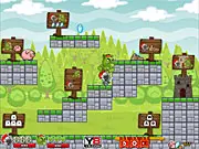 Knight and Troll platformer free online game, co-op puzzle game featuring two characters, collect treasures and pigs