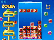 Logia Word Game Online screenshot, player dragging letters to form a word, free puzzle game on PlayArcadeHub