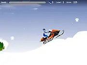 Snowmobile Stunt free online game, extreme riding and balancing a snowmobile on slippery snow