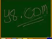 Chalkboard free online drawing game screenshot, showing a simple drawing on a black background with white chalk