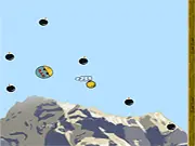 Bomber Chomp arcade jumping game screenshot, character flying with power-up