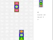 Screenshot from Brik online puzzle game showing colorful falling blocks being aligned at the bottom of the screen to form clear lines.