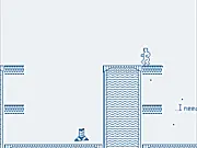 Hop: Friend Resurrection free online platform game character jumping over a spike trap with a unique abstract background