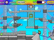 Totally Drawsome free online platformer game, drawing a path for the sprite character to cross a large gap with a magic pen on PlayArcadeHub