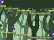 Beast Squad free online puzzle adventure game, placing rocket trampolines to guide animal heroes past giant thorns on PlayArcadeHub