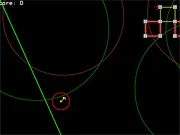 Swinging Ball Challenge free online game, screenshot of a ball grappled onto a rotating platform near a level exit