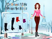 Winter in Paris Dressup fashion game screenshot - styling fashionable winter clothes online