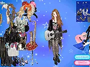 Rock Baby Dressup free online game screenshot, punk-inspired fashion styling