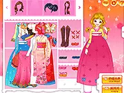 World Princess Dress Up Online Free Game screenshot - Styling the royal figure on PlayArcadeHub