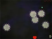 Screenshot of Trap Volume 1 online game showing the mouse cursor surrounded by spinning grinders and obstacles