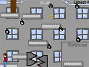 New Years Rush online game, free platform puzzle, place platforms to win, New Year's themed game on PlayArcadeHub