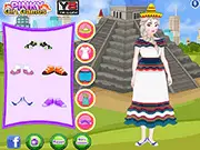 Elsa and Jack Frost taking a selfie together in their summer outfits, dressed for a vacation in Mexico, from the online dress-up game.
