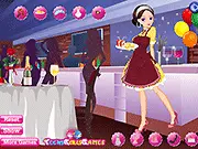 Sweety Waitress Dress Up game image - a girl modeling a cute, fashionable uniform for her new job at a restaurant, play free online