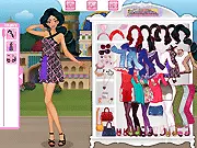 Princess Jasmine in a modern fusion outfit, blending Arabian prints and stylish western skirts in the free online dress up game Jasmine Today.