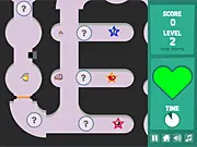 Play Maus Trap free online puzzle game. Image shows Peanut the mouse navigating dangerous red laboratory machinery.
