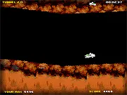 Tunnel 2 game screenshot showing a small helicopter flying through a narrow blue tunnel and shooting a weapon