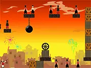 Play Let The Bullets Fly free online, physics puzzle shooter game, ricochet shots and TNT explosions on PlayArcadeHub