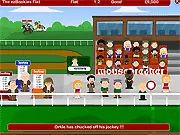 Racehorse Tycoon game interface showing a racehorse and stable management options, free online tycoon game
