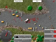 Fred's Pick Up Tour III free online game screenshot - Monster truck causing destruction on an obstacle course