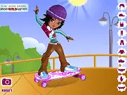 Skate Chic Dressup game screenshot – Kacie selecting trendy clothes for the skate park