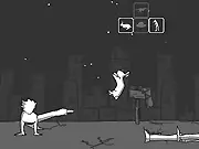 Urban Brawl free online game screenshot showing a character fighting zombies and a dinosaur with a golf club