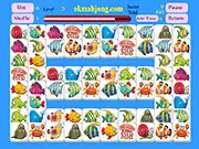 Play Marine Life Link Mahjong Connect game online free. Image shows matching tiles of sea creatures like fish and starfish.