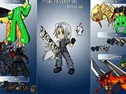 Final Fantasy VII Dress Up game featuring Cloud Strife and Tifa Lockhart in custom outfits