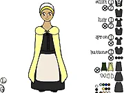 American Settler Dress Up free online game, Pilgrim colonial fashion