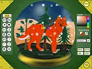Customize and create a snowy wolf scene with the free Snow Globe Wolf Maker online game