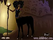 Play Centaur Maker free online dress up game, designing a female centaur with custom hair, clothing, armor, and horse body colors.